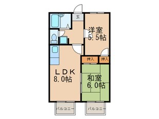 プリエール八田B棟の物件間取画像